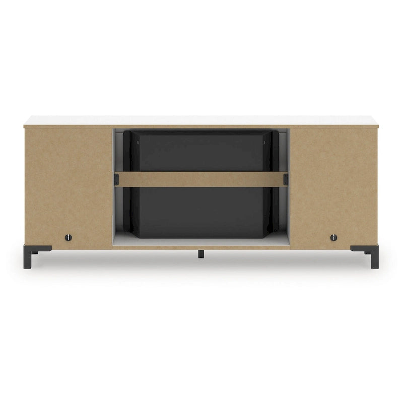 Signature Design by Ashley Brollevi White 60 TV Stand with Electric Fireplace for TVs up to 69