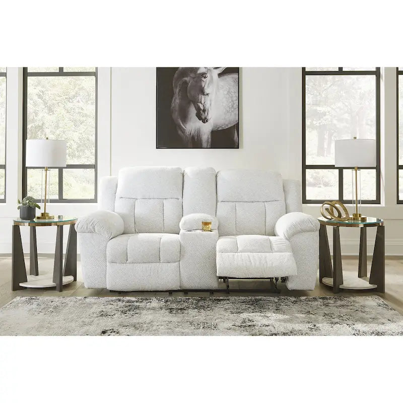 Divanetto reclinabile doppio Signature Design by Ashley Frohn con console - 80L x 40P x 42A