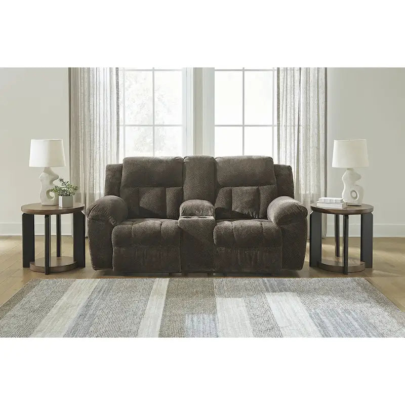 Divanetto reclinabile doppio Signature Design by Ashley Frohn con console - 80L x 40P x 42A