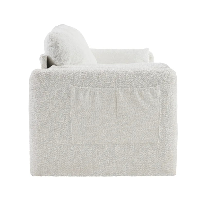 3-Seater Sofa 77 Chenille Couch - Plush Triple Seater Sofa with High-Density Foam Cushions, Deep Seat Living Room Couch