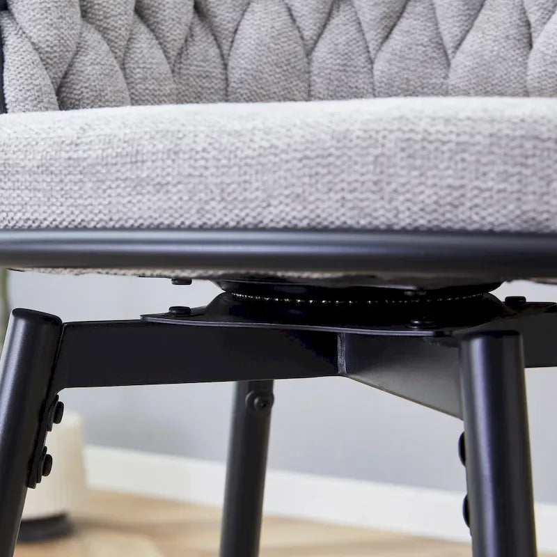 Set of 2 Swivel Bar Stools with Breathable Linen Cushions - Counter Height Stools for Kitchen Island, Dining or Pub
