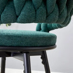 Set of 2 Swivel Bar Stools with Breathable Linen Cushions - Counter Height Stools for Kitchen Island, Dining or Pub