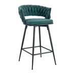 Set of 2 Swivel Bar Stools with Breathable Linen Cushions - Counter Height Stools for Kitchen Island, Dining or Pub