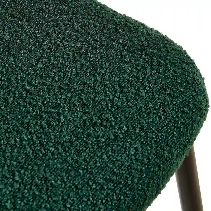 Sedie da pranzo set da 4, sedie in bouclé con schienale in canna naturale