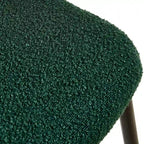 Sedie da pranzo set da 4, sedie in bouclé con schienale in canna naturale