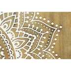 Wood Floral Intricately Carved 1 Shelf and 2 Doors Room Cabinet - Brown - Roche River Decor