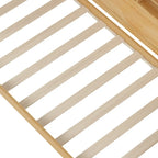 Wooden Twin Size Daybed with Storage Shelves, Two Drawers & Study Desk,Natural