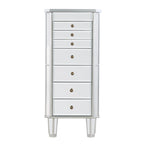 Mirrored Jewelry Armoire with 7-Drawers - 40.5 - Silver