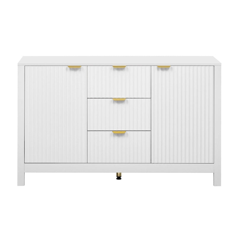47.2" Sideboard Cabinet - White Wave Pattern - 3 Drawers