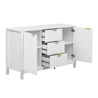 47.2" Sideboard Cabinet - White Wave Pattern - 3 Drawers