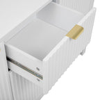 47.2" Sideboard Cabinet - White Wave Pattern - 3 Drawers