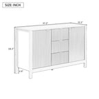 47.2" Sideboard Cabinet - White Wave Pattern - 3 Drawers