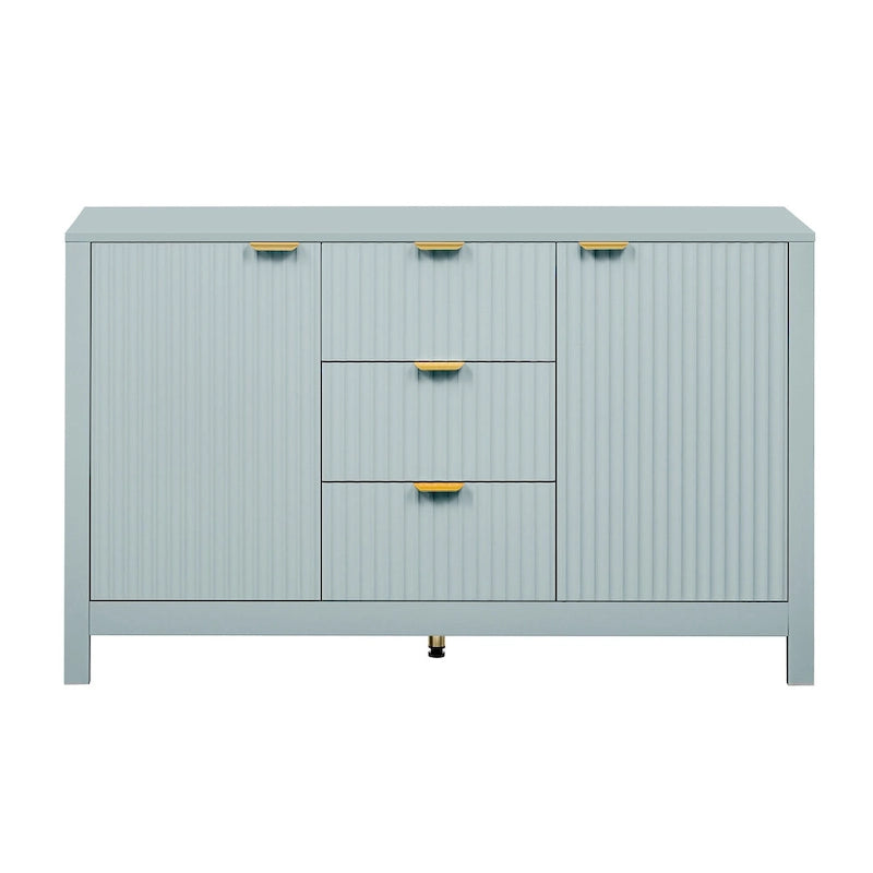 47.2" Sideboard Cabinet - White Wave Pattern - 3 Drawers