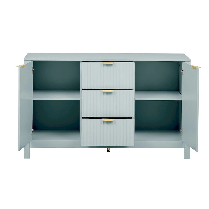 47.2" Sideboard Cabinet - White Wave Pattern - 3 Drawers
