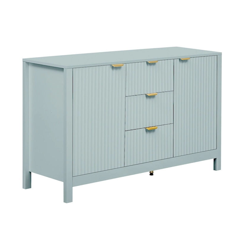 47.2" Sideboard Cabinet - White Wave Pattern - 3 Drawers