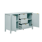 47.2" Sideboard Cabinet - White Wave Pattern - 3 Drawers