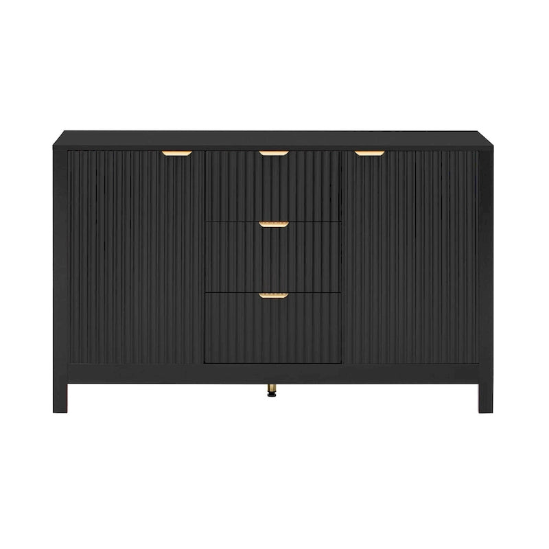47.2" Sideboard Cabinet - White Wave Pattern - 3 Drawers