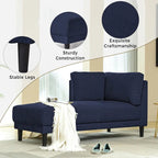 65 Modern Linen Corner Chaise Lounge with Removable Cushions, Sleeper Sofa Bed, Leisure Sofa, Upholstered Chaise Lounge