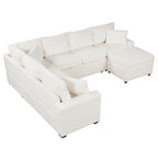Chenille Sectional Sofa Pull-out Sofa Bed, L-Shape Sleeper Sofa with Storage Ottoman, 3 Pillows and Charging Devices