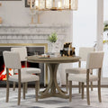 Set da tavolo da pranzo rotondo retrò da 5 pezzi, set da tavolo da pranzo da cucina in stile rustico con gambe del tavolo a cavalletto curve per sala da pranzo