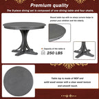 Set da tavolo da pranzo rotondo retrò da 5 pezzi, set da tavolo da pranzo da cucina in stile rustico con gambe del tavolo a cavalletto curve per sala da pranzo