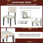 Set da tavolo da pranzo rotondo retrò da 5 pezzi, set da tavolo da pranzo da cucina in stile rustico con gambe del tavolo a cavalletto curve per sala da pranzo