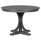 Set da tavolo da pranzo rotondo retrò da 5 pezzi, set da tavolo da pranzo da cucina in stile rustico con gambe del tavolo a cavalletto curve per sala da pranzo