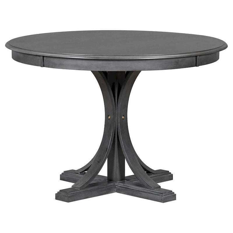 Set da tavolo da pranzo rotondo retrò da 5 pezzi, set da tavolo da pranzo da cucina in stile rustico con gambe del tavolo a cavalletto curve per sala da pranzo