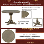 Set da tavolo da pranzo rotondo retrò da 5 pezzi, set da tavolo da pranzo da cucina in stile rustico con gambe del tavolo a cavalletto curve per sala da pranzo