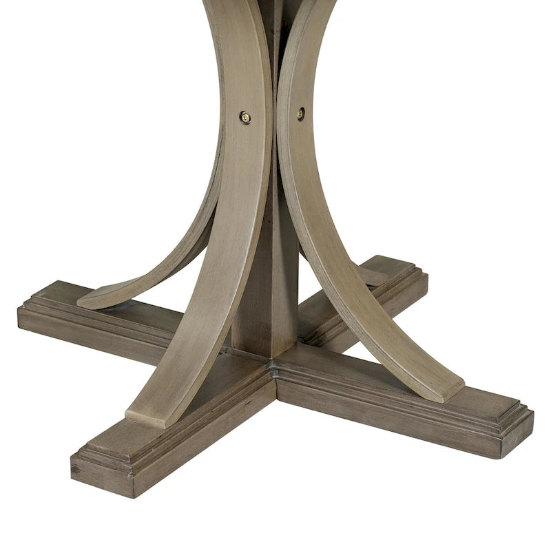 Set da tavolo da pranzo rotondo retrò da 5 pezzi, set da tavolo da pranzo da cucina in stile rustico con gambe del tavolo a cavalletto curve per sala da pranzo