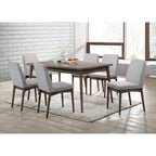 Set di 2 sedie da pranzo Mid-Century con schienale in tessuto e seduta imbottita in schiuma, gambe in legno massello per cucina, sala da pranzo, soggiorno