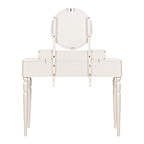 Luxury Vanity Desk with Round Mirror,Height-Adjustable, Stylish Dressing Table Set, 4 Drawers & Stool