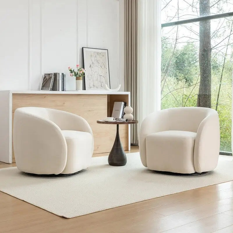SEYNAR Modern Glam Velvet Upholstered 360 Degree Swivel Accent Armchair Set of 2