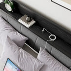 Queen Platform Bed with Storage Headboard & USB Ports