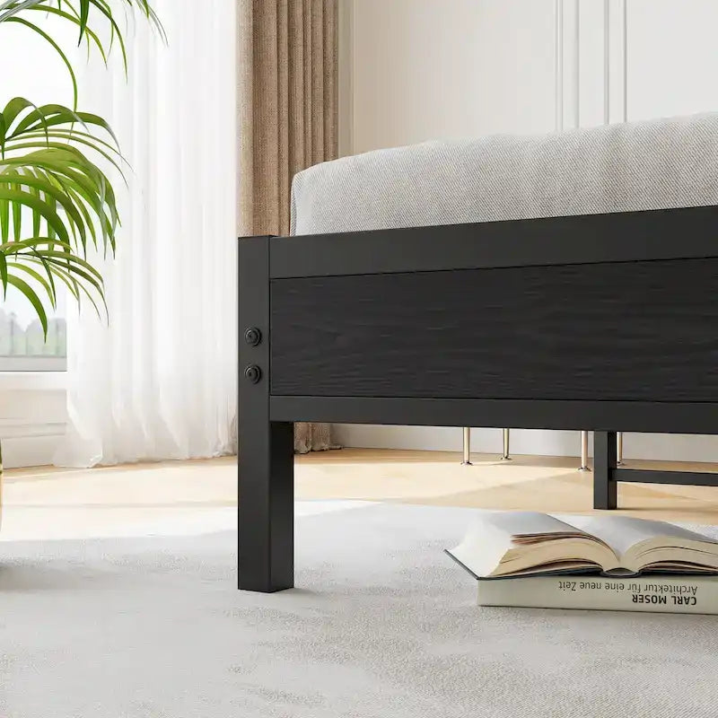 Queen Platform Bed with Storage Headboard & USB Ports