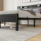 Queen Platform Bed with Storage Headboard & USB Ports