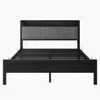 Queen Platform Bed with Storage Headboard & USB Ports