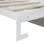 Queen Convertible Murphy Bed with Sofa, 2-in-1 Design, Storage & Dual-Piston Mechanism