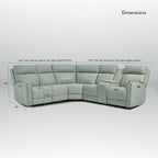 104 W Genuine Leather Power Recliner Sectional Sofa with Zero Gravity, Ajustable Headrest, USB Ports & Console