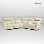 104 W Genuine Leather Power Recliner Sectional Sofa with Zero Gravity, Ajustable Headrest, USB Ports & Console