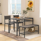 Costway Set Tavolo da Pranzo per 4 con Tavolo Rettangolare e 2 Sedie, 1