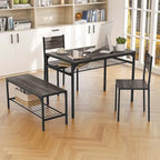 Costway Set Tavolo da Pranzo per 4 con Tavolo Rettangolare e 2 Sedie, 1