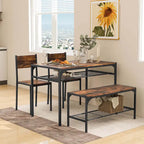 Costway Set Tavolo da Pranzo per 4 con Tavolo Rettangolare e 2 Sedie, 1