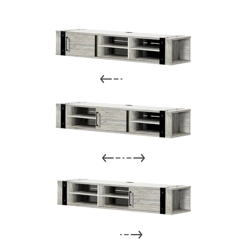 South Shore Munich 68 Wall Mounted Media Console - 68-Inch
