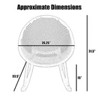 Mid-Century Modern Plastic Rocking Lounge Chair Plastic Legs with Breathable Perforated Egg Shaped Seat for Indoor/Outdoor Use