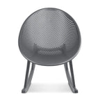 Mid-Century Modern Plastic Rocking Lounge Chair Plastic Legs with Breathable Perforated Egg Shaped Seat for Indoor/Outdoor Use