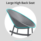 Mid-Century Modern Plastic Rocking Lounge Chair Plastic Legs with Breathable Perforated Egg Shaped Seat for Indoor/Outdoor Use