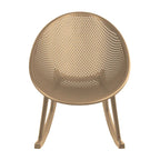 Mid-Century Modern Plastic Rocking Lounge Chair Plastic Legs with Breathable Perforated Egg Shaped Seat for Indoor/Outdoor Use
