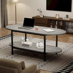 Oval Coffee Table Unique Tea Table 47.2 Mid Century Cocktail Table