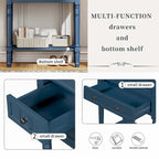 Narrow Console Table with Drawers and Bottom Shelf